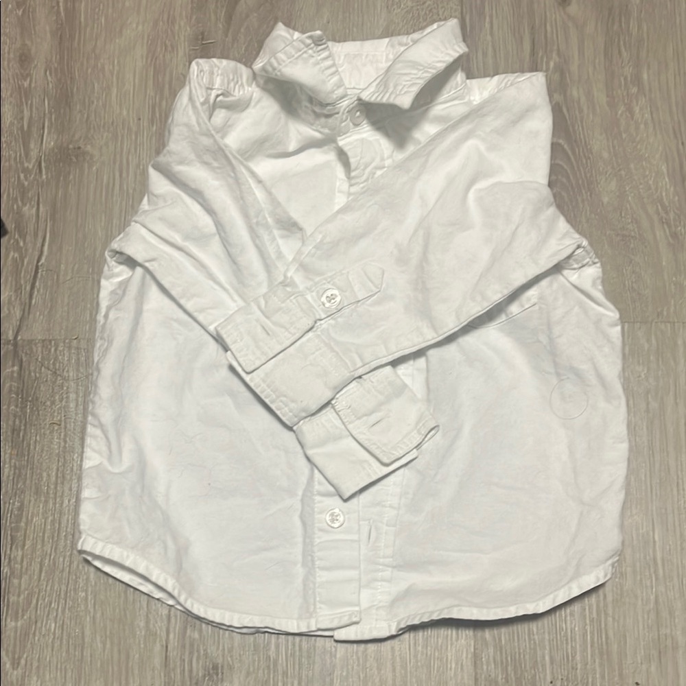4/$30 Kids White Button-Up Shirt